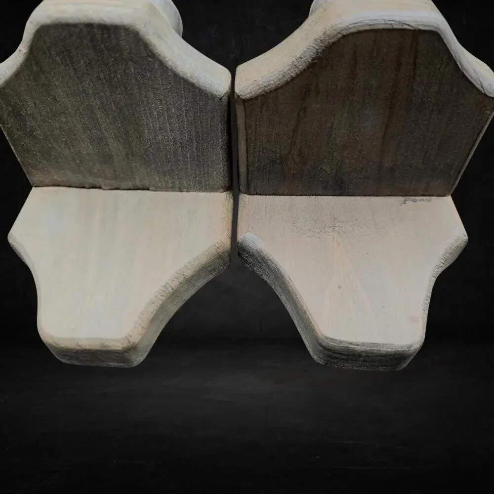 Vintage Primitive Wooden Heart Wall Candle Sconces - Pair